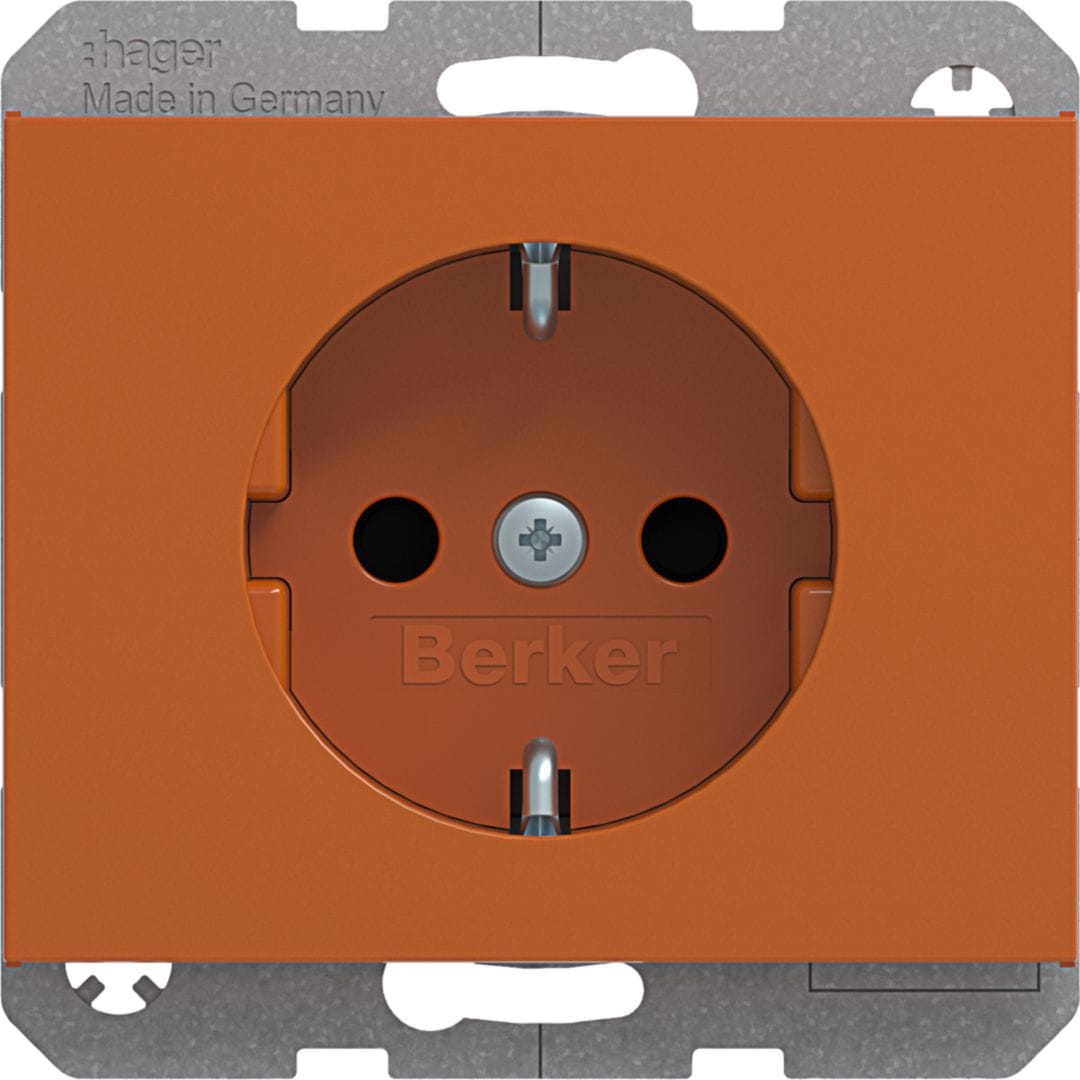 HAGER BOCCHIOTTI - Presa SCHUKO Berker K.1 arancione lucido