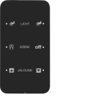HAGER BOCCHIOTTI - Sensore touch triplo comfort KNX - Serie R.1 vetro nero