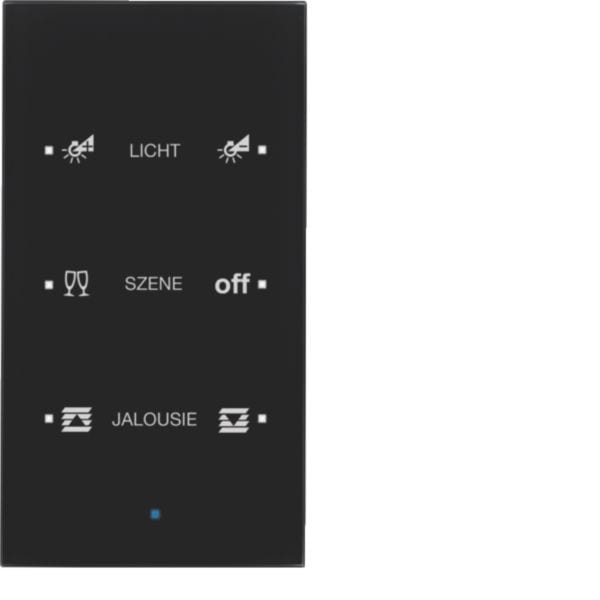 HAGER BOCCHIOTTI - Sensore vetro KNX triplo comfort KNX - Serie TS Sensor vetro nero