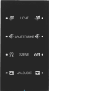 HAGER BOCCHIOTTI - Sensore touch quadruplo comfort KNX - Serie R.3 vetro nero