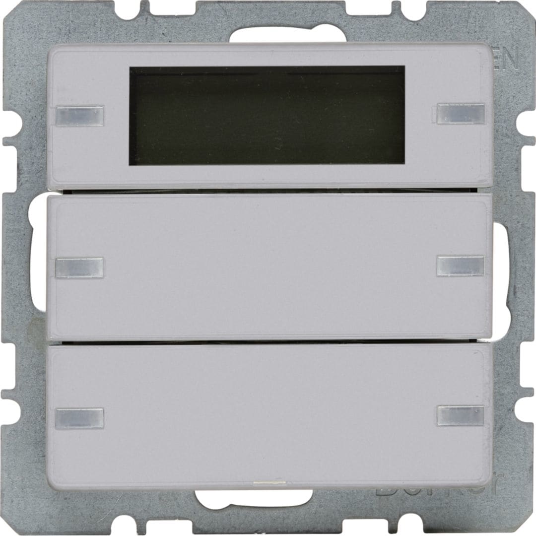 HAGER BOCCHIOTTI - Sensore a tasti doppio con regolat. di temperatura KNX - Serie Q.1/Q.3 allum.