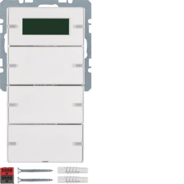 HAGER BOCCHIOTTI - Sensore a tasti triplo con Termostato KNX - Serie Q.1/Q.3 Bianco pol.