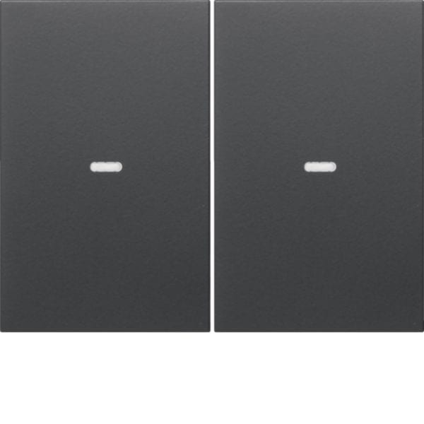 HAGER BOCCHIOTTI - Copertura per modulo sensore a tasti doppio KNX berker K.1/K.5 antracite opaco