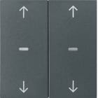 HAGER BOCCHIOTTI - Copertura doppia + simb. frecce x modulo sensore a tasti singolo S.x/B.x antrac.