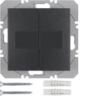 HAGER BOCCHIOTTI - Mod. radio KNX doppio piatto energ. solare QLink Serie S1/B3/B7 antrac.opac
