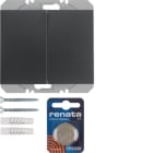 HAGER BOCCHIOTTI - Radiotrasmettitore KNX da muro doppio piatto QLink Serie K.1 antrac.opac vern.