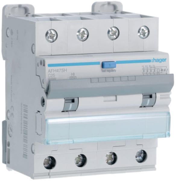 HAGER BOCCHIOTTI - Interruttore magnetotermico differenziale 6000A 4P curva C 25A A-HI 300mA 4M