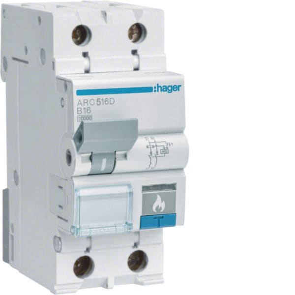HAGER BOCCHIOTTI - AFDD arc fault detection device 10000A 1P+N curva B 25A 2M