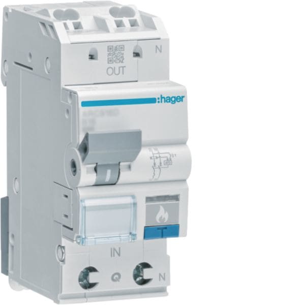 HAGER BOCCHIOTTI - AFDD arc fault detection device 6000A 1P+N curva C 13A 2M