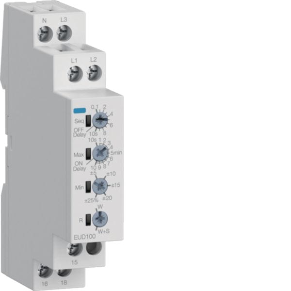 HAGER BOCCHIOTTI - Relè controllo tensione monofase e trifase con soglia configurabile 1 modulo DIN