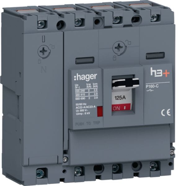 HAGER BOCCHIOTTI - Interruttore manovra sezionatore h3+ P160 4P 125A