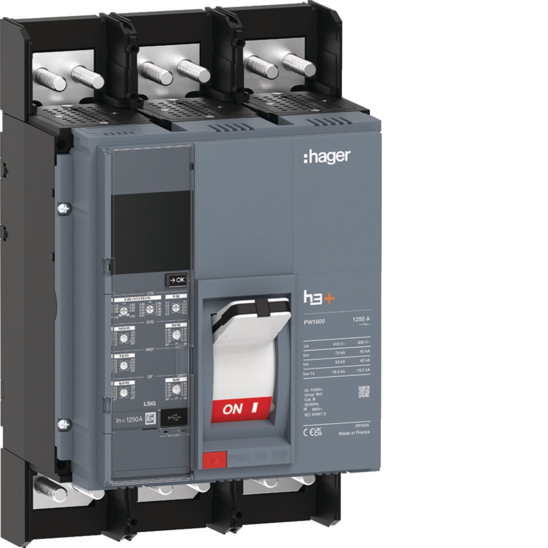 HAGER BOCCHIOTTI - INT AUT H3+ PW1600 LSIG 3P 1250A 70KA
