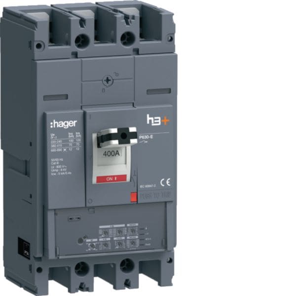 HAGER BOCCHIOTTI - Interruttore automatico scatolato h3+ P630 LSIG 3P 70kA 400A