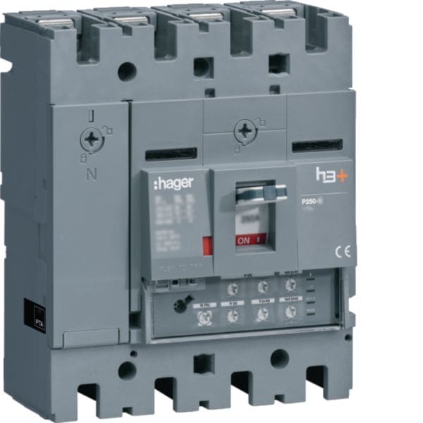HAGER BOCCHIOTTI - Interruttore automatico scatolato h3+ P250 LSI 4P 25kA 40A neutro regolabile