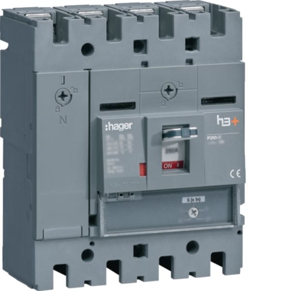 HAGER BOCCHIOTTI - Interruttore automatico scatolato h3+ P250 solo magnetico 4P 25kA 160A