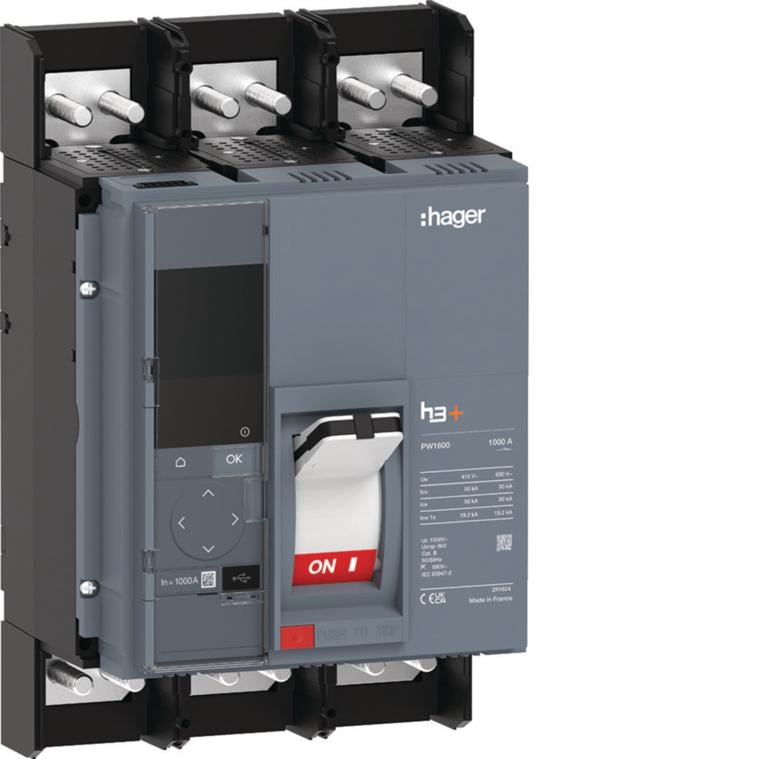 HAGER BOCCHIOTTI - INT AUT H3+ PW1600 ENERGY 3P 1000A 50KA