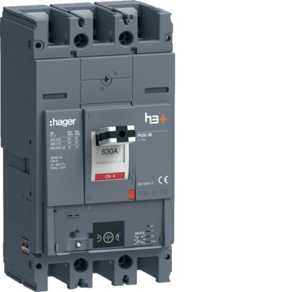 HAGER BOCCHIOTTI - Interruttore automatico scatolato h3+ P630 LSIG Energy 3P 50kA 630A