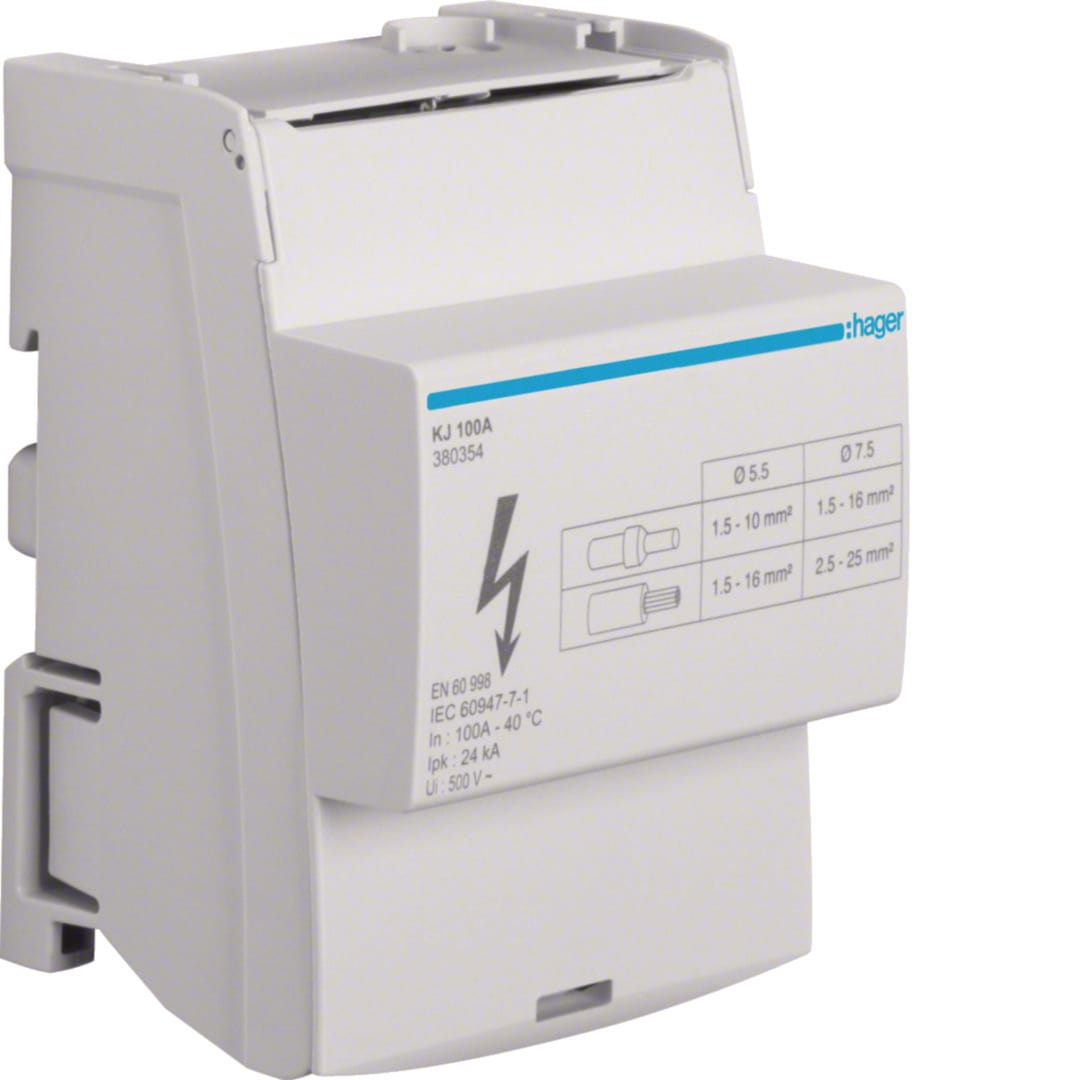 HAGER BOCCHIOTTI - Ripartitore modulare a barrette mobili 4x100A con 7 connessioni per barra
