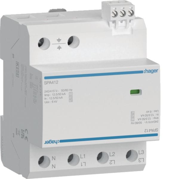 HAGER BOCCHIOTTI - SPD T1+T2 4P TN-S/TT 12,5kA Up 1,5kV