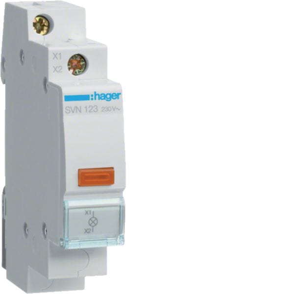 HAGER BOCCHIOTTI - 1 segnalatore luminoso 230 V AC led arancione 1 modulo DIN