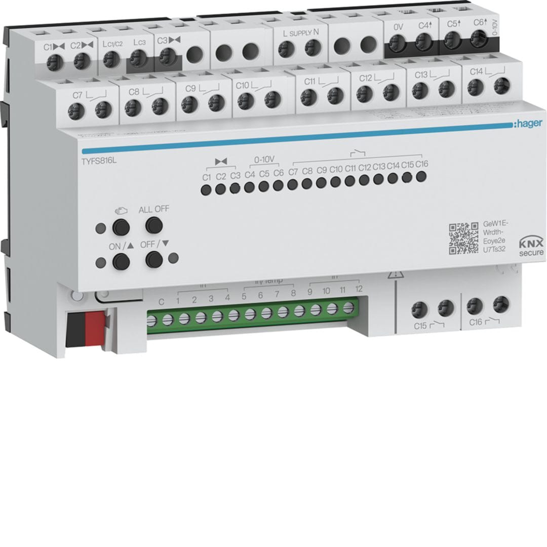 HAGER BOCCHIOTTI - MOD.KNX-SEC CTRL-ROOM 12 IN / 16 OUT 8M