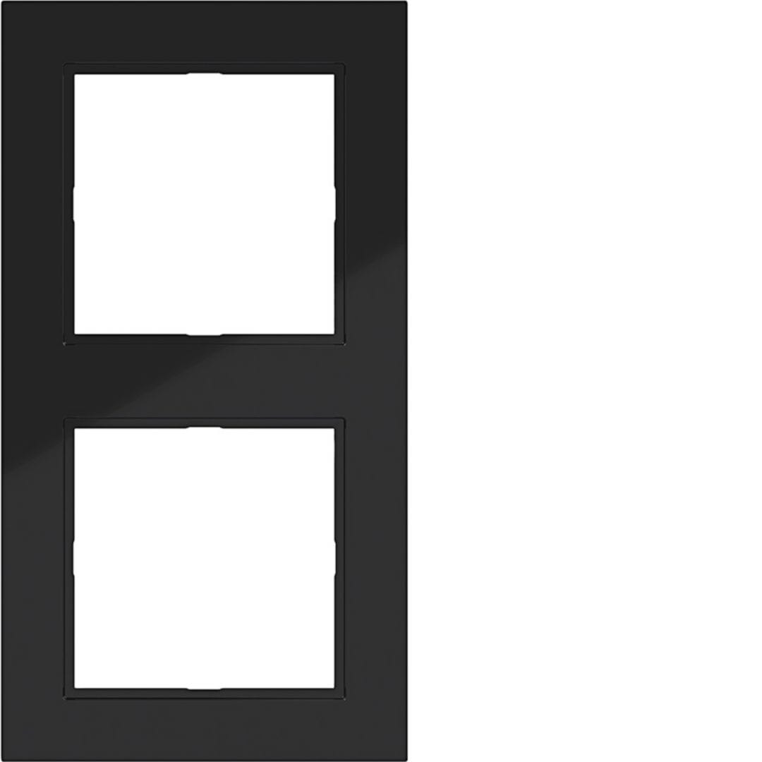 HAGER BOCCHIOTTI - CORNICE 2-POSTI, A.1, NERO LUCIDO