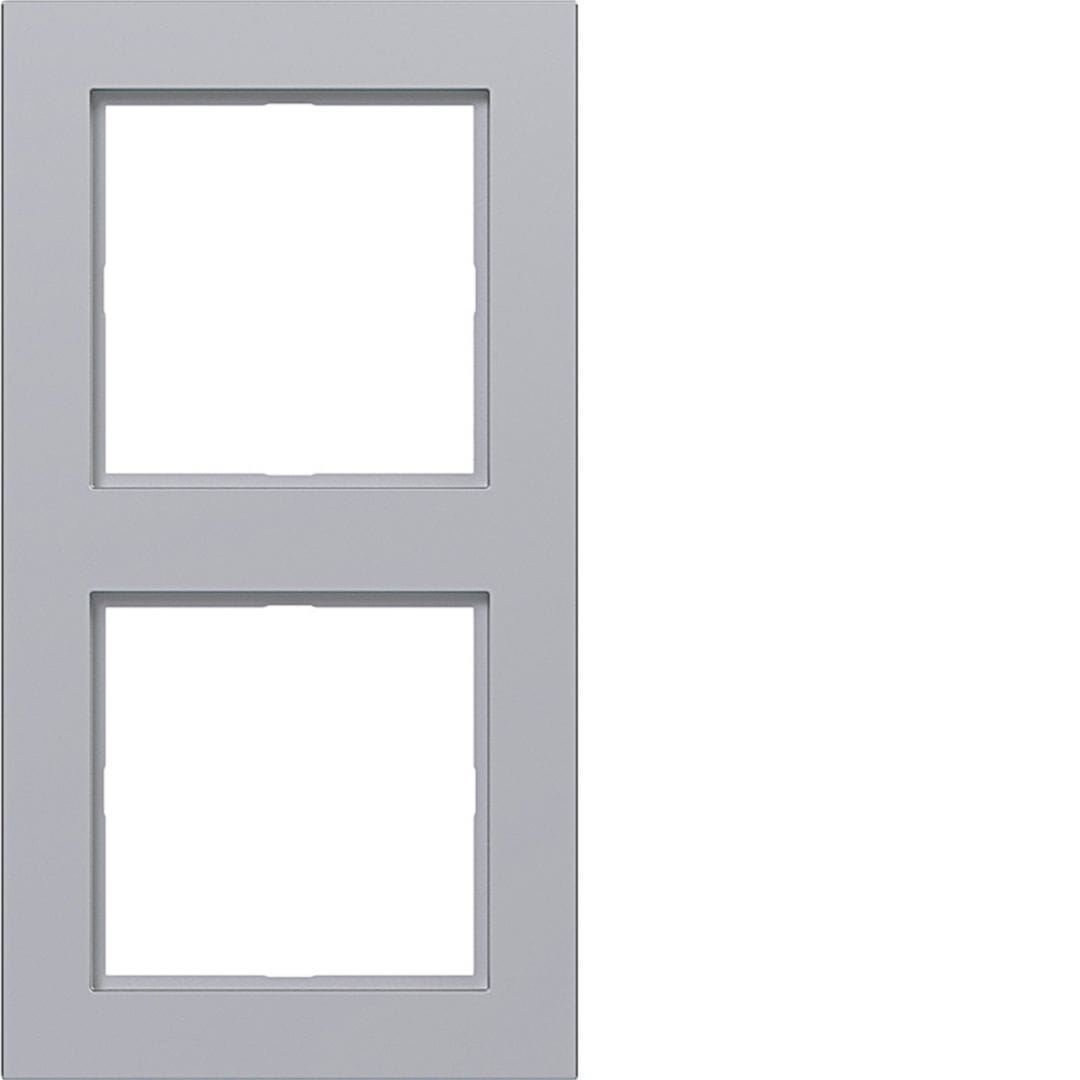 HAGER BOCCHIOTTI - CORNICE 2-POSTI, A.1, TITANIO MET