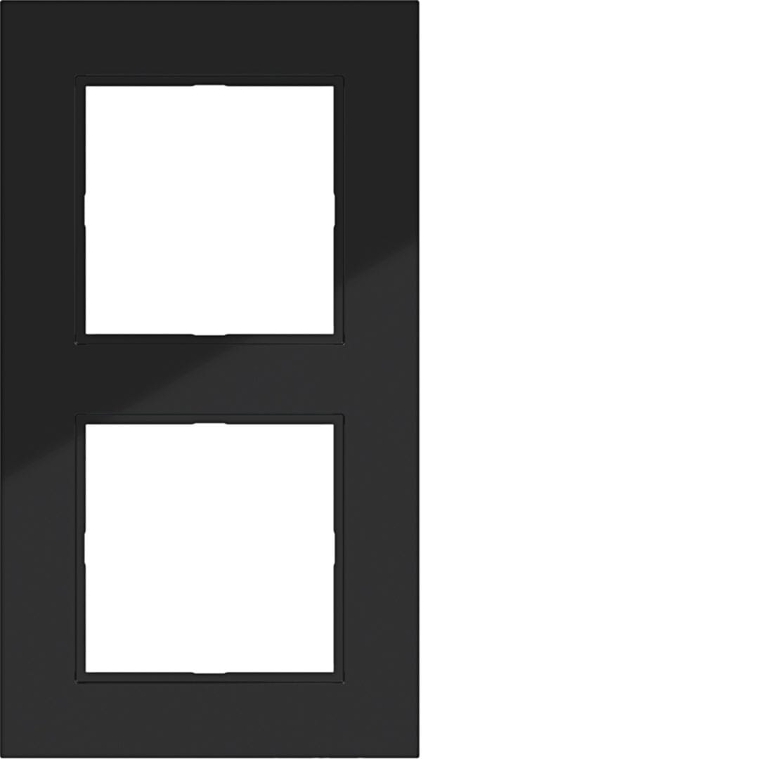 HAGER BOCCHIOTTI - CORNICE 2-POSTI, A.8, NERO LUCIDO
