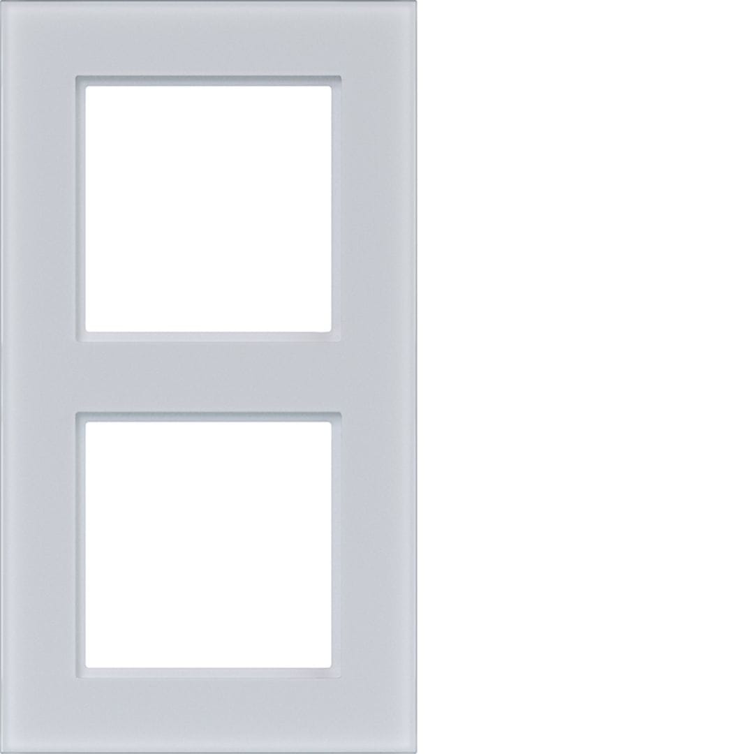 HAGER BOCCHIOTTI - CORNICE 2-POSTI, A.8, VETRO BIANCO OPACO