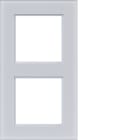 HAGER BOCCHIOTTI - CORNICE 2-POSTI, A.8, VETRO BIANCO OPACO