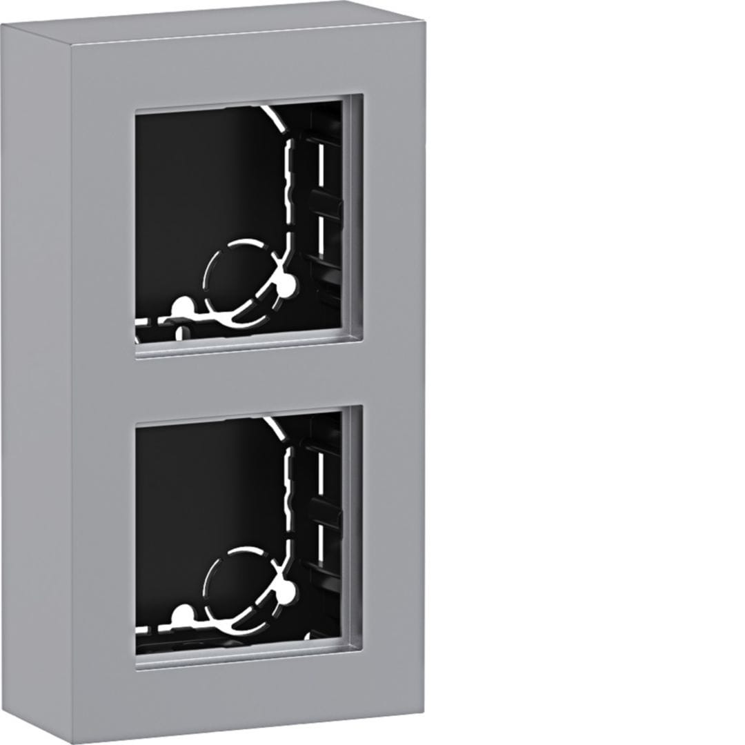 HAGER BOCCHIOTTI - SCATOLA 2-P PIATTO PARETE A.8 TIT MET