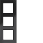 HAGER BOCCHIOTTI - CORNICE 3-POSTI, A.8, VETRO NERO LUCIDO