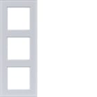 HAGER BOCCHIOTTI - CORNICE 3-POSTI, A.8, VETRO BIANCO OPACO