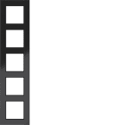 HAGER BOCCHIOTTI - CORNICE 5-POSTI, A.8, VETRO NERO LUCIDO