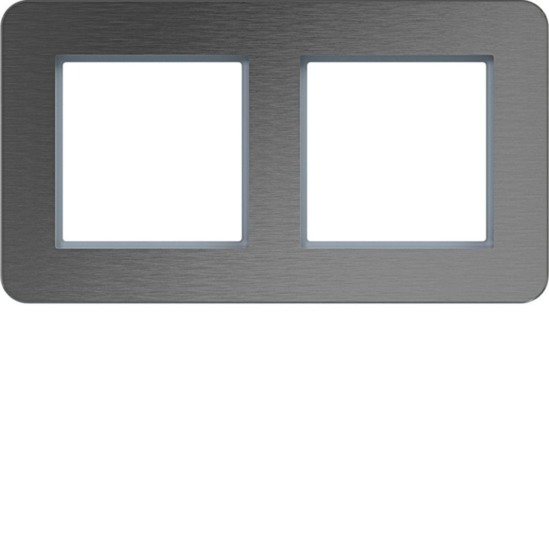 HAGER BOCCHIOTTI - CORNICE 2-POSTI ORIZ, C.8, INOX OPACO