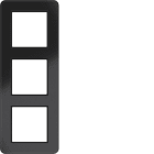 HAGER BOCCHIOTTI - CORNICE 3-POSTI, C.8, VETRO NERO LUCIDO