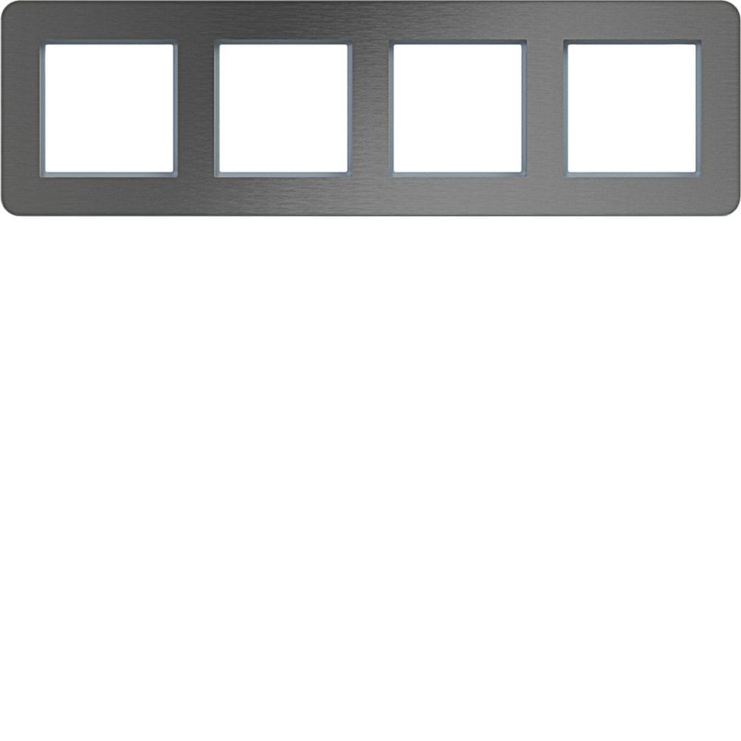 HAGER BOCCHIOTTI - CORNICE 4-P ORIZ C.8 INOX OP MET SPAZ.