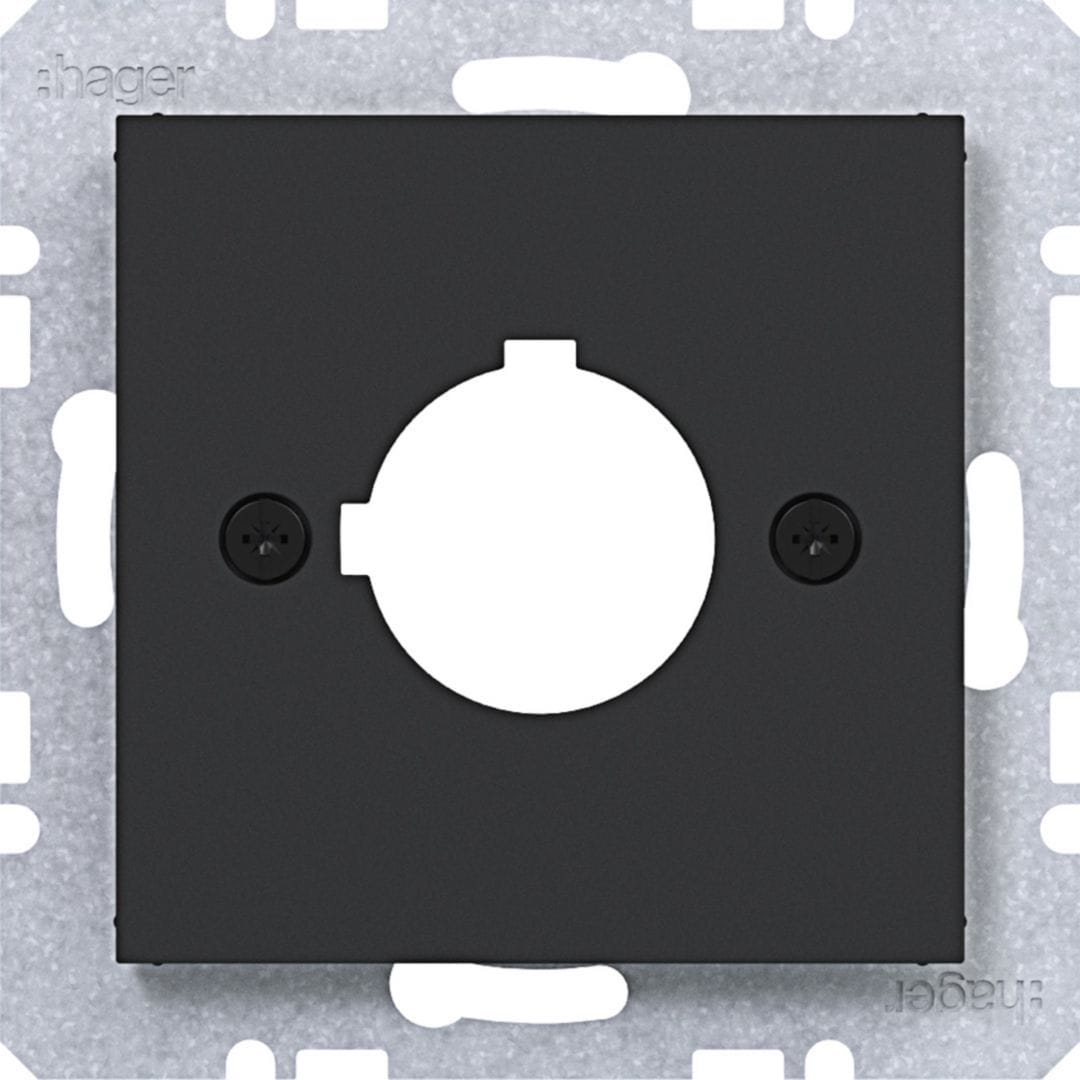 HAGER BOCCHIOTTI - P.zo c.le Ø22,5mm A.x/C.x nero op.