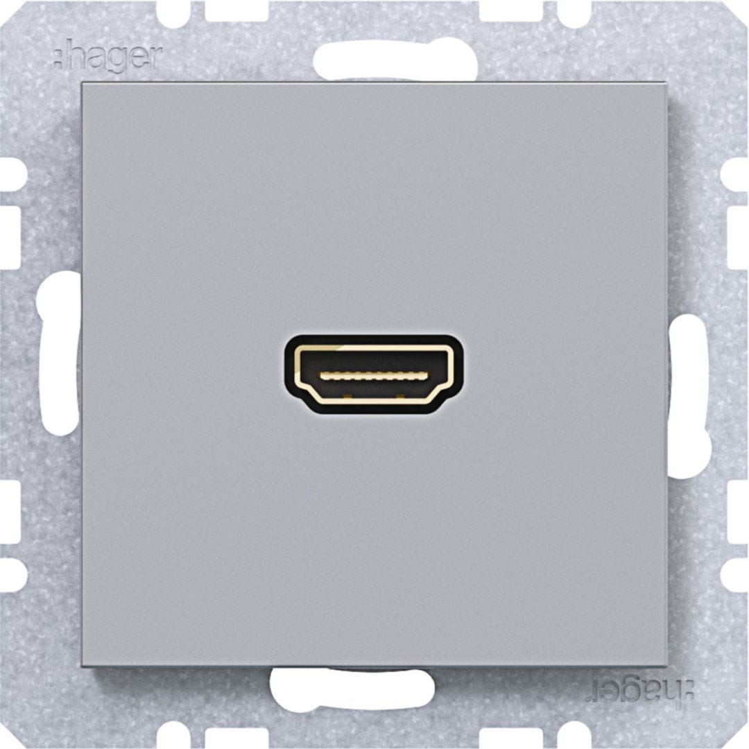 HAGER BOCCHIOTTI - PRESA HDMI, A.X/C.X, TITANIO MET