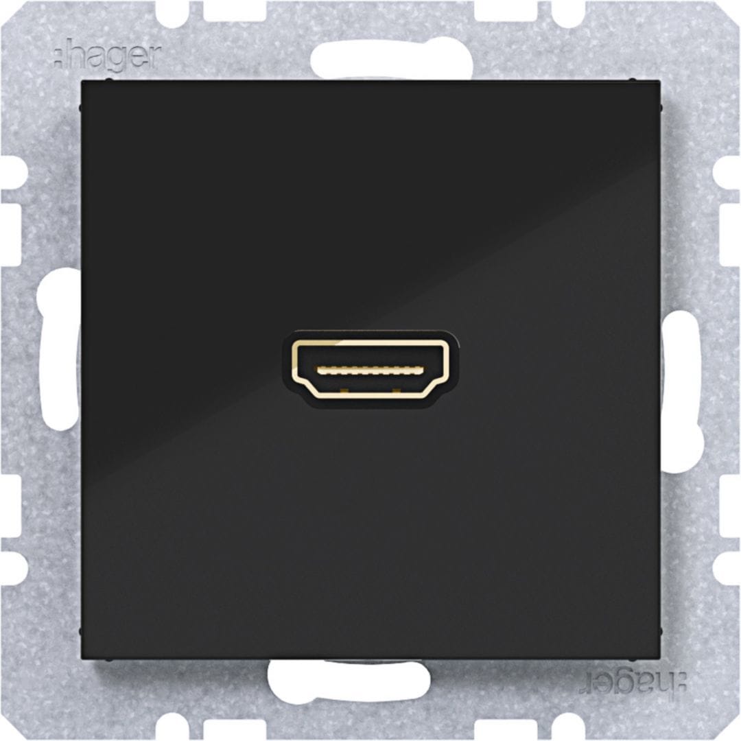HAGER BOCCHIOTTI - PRESA HDMI CONNESS.90 A.X/C.X NERO LUC