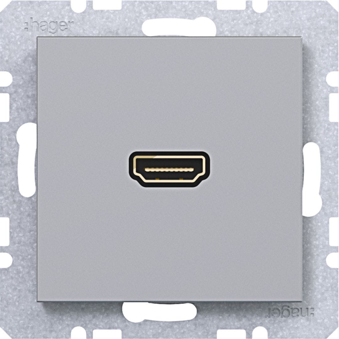 HAGER BOCCHIOTTI - Presa HDMI conness. 90° Ax/Cx tit met