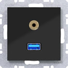 HAGER BOCCHIOTTI - PRESA USB/AUDIO 3.5 MM A.X/C.X NERO LUC