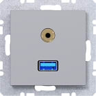 HAGER BOCCHIOTTI - PRESA USB/AUDIO 3.5 MM AX/CX TIT MET