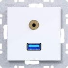 HAGER BOCCHIOTTI - PRESA USB/AUDIO 3.5 MM A.X/C.X BIANC LUC