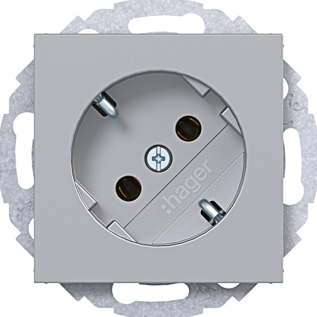 HAGER BOCCHIOTTI - Pr.SCHUKO 45° plug-in Ax/Cx titanio met