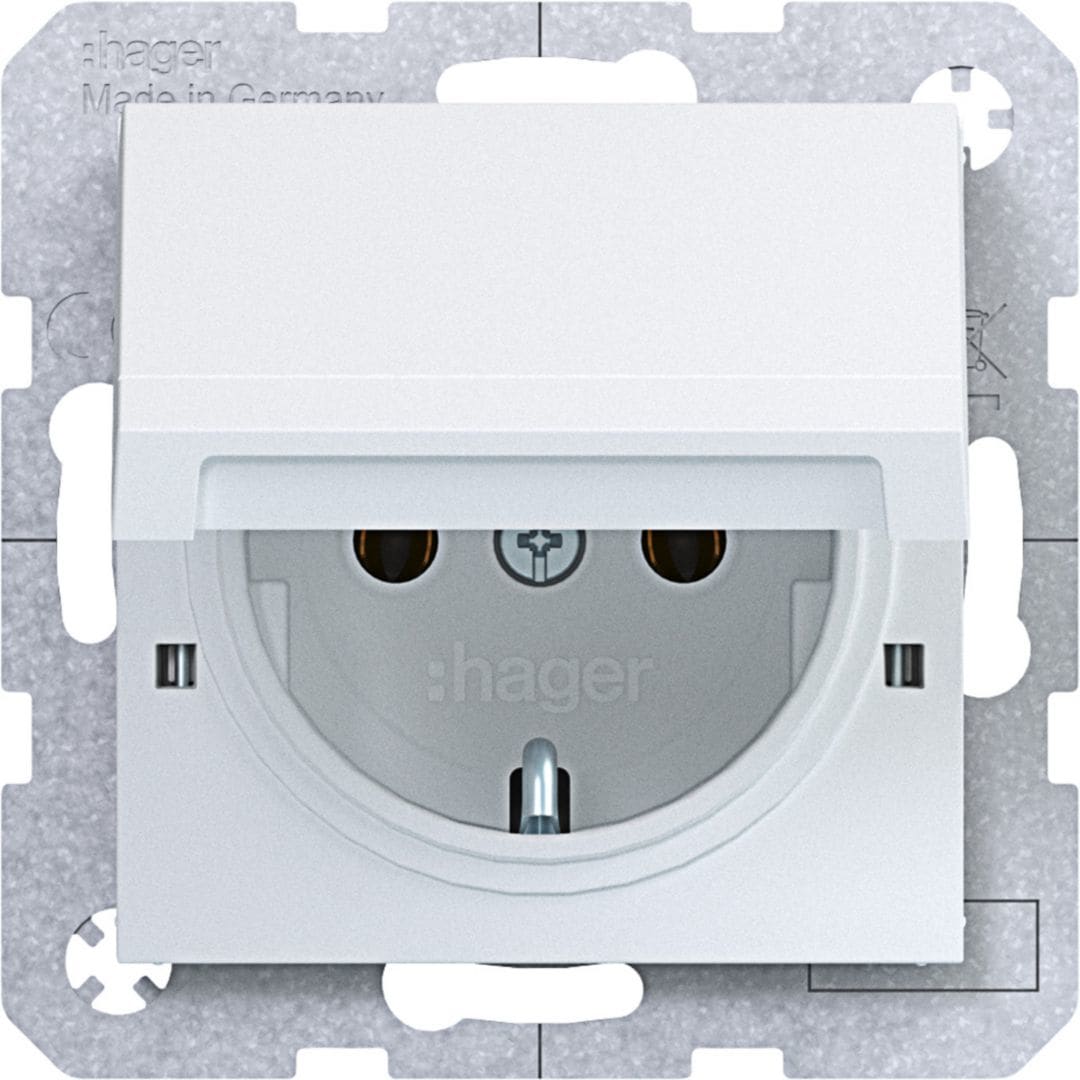 HAGER BOCCHIOTTI - PRESA SCHUKO COPERCHIO A.X/C.X BIANC OP