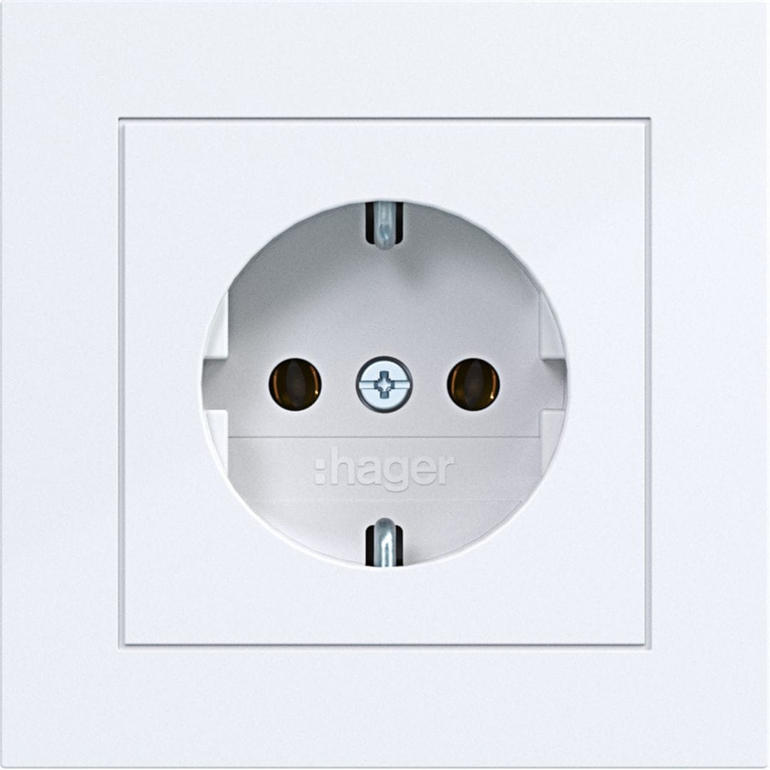 HAGER BOCCHIOTTI - PRESA SCHUKO+COP. PLUG-IN A.1 BIANCO LUC