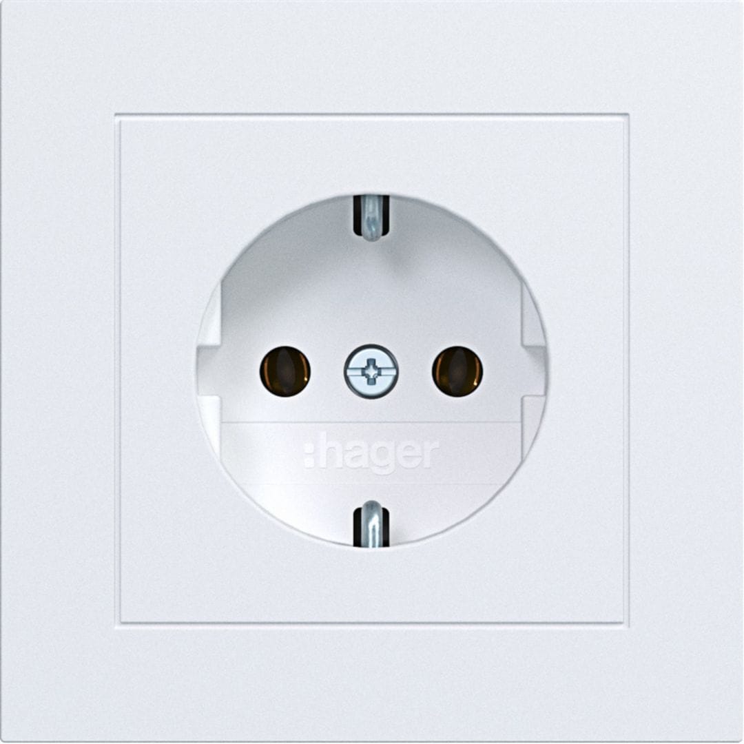 HAGER BOCCHIOTTI - PRESA SCHUKO+COP. PLUG-IN A.1 BIANCO OP