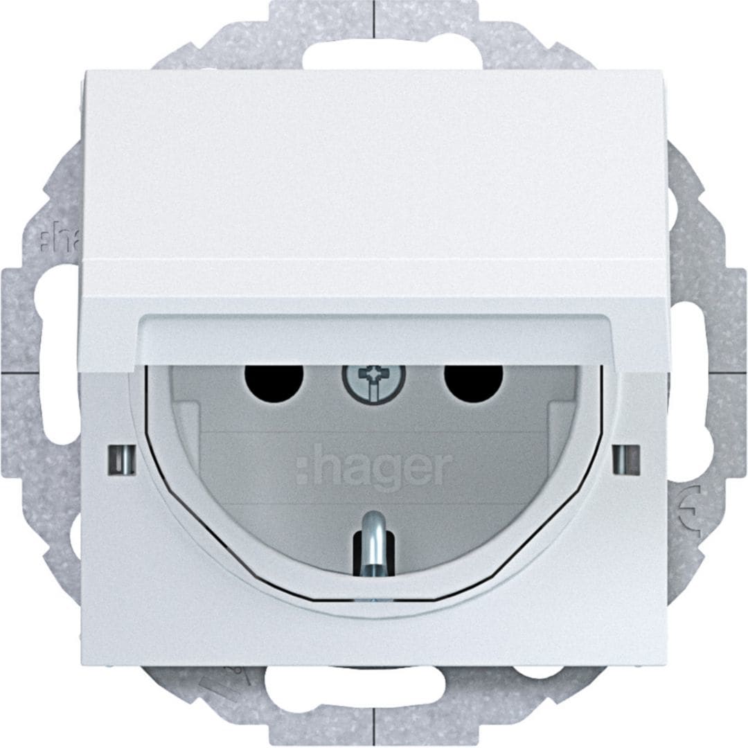 HAGER BOCCHIOTTI - Pr.SCHUKO coperch bloc.45°A.x/C.x antr