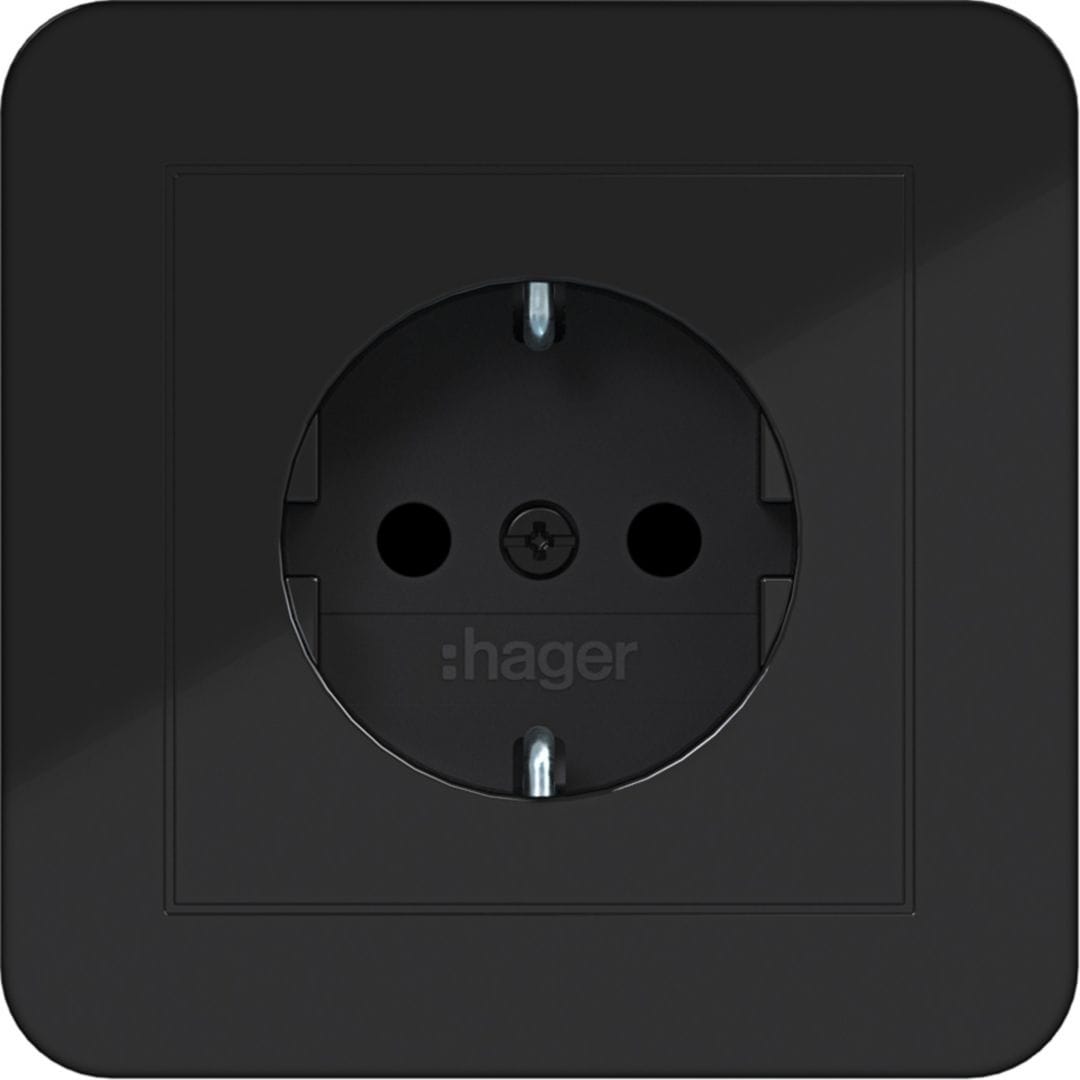HAGER BOCCHIOTTI - PR.SCHUKO+COP SHUTTER PLUGIN C.1 NERO LU